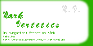mark vertetics business card